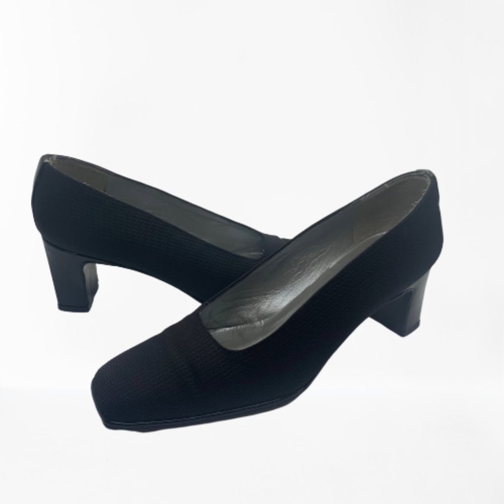 Stuart Weitzman Black Square toe heels Size 7